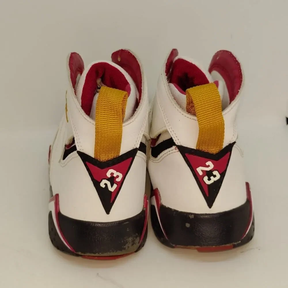 Nike Air jordan 7 Retro Boys Pre-owned Cardinal Red & White Sneakers- sz. 6 1/2Y
